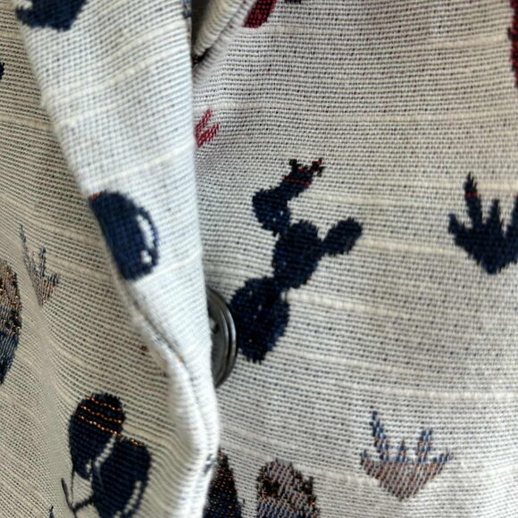 Chepè Ecru Multicolor Cactus Jacquard Ruffled Blazer with Metallic Thread – EU S - Picture 11 of 12